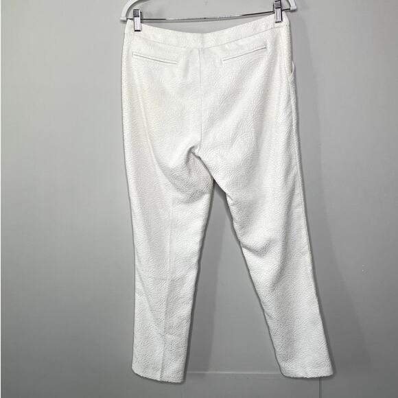 Darling Textured Pattern High Rise Straight Leg Ankle Pants White S Country Club - Picture 7 of 11